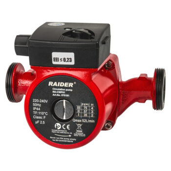 Raider RD-CWP81 kütte tsirkulatsioonipump – 75 W, 4 m, Ø1½", 52 l/min, kuni 110 °C
