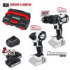 Raider Industrial tööriistakomplekt: harjadeta akutrell + löökmutrikeeraja, 2x2 Ah, kohver – RDI-CDB04W&HID01W - Image 2