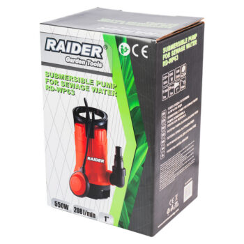 Raider RD-WP63 sukelpump reoveele – 550 W, 7 m, Ø1", 208 l/min - Image 2