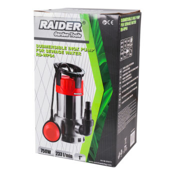 Raider RD-WP64 roostevabast terasest sukelpump reoveele – 750 W, 8 m, Ø1", 233 l/min - Image 2