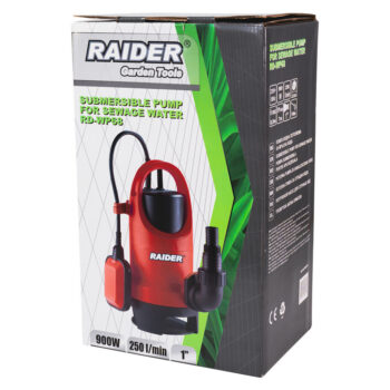 Raider RD-WP68 sukelpump reoveele – 900 W, 8,5 m, Ø1", 250 l/min, 35 mm osakestele - Image 2