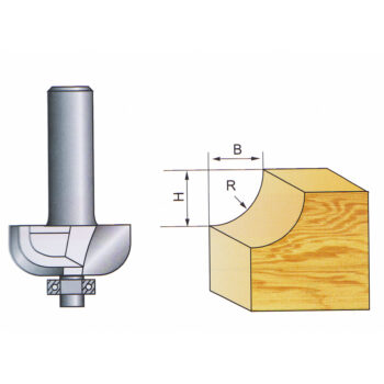 Raider Pro ülafreesitera – ø25,7 mm, R6,35 mm, H9,52 mm, 8 mm vars, puidule ja MDF-ile - Image 2