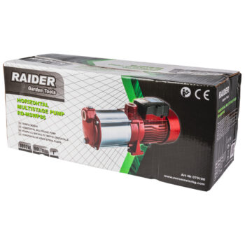 Raider RD-MSWP86 horisontaalne mitmetasandiline pump – 1000 W, 58 m, Ø1", 90 l/min, 5 turbiini - Image 3