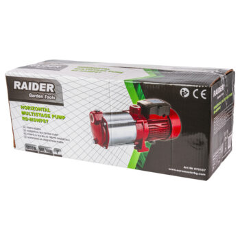Raider RD-MSWP87 horisontaalne mitmetasandiline pump – 1350 W, 70 m, Ø1", 90 l/min, 6 turbiini - Image 3