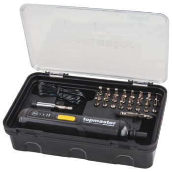 Top Master Pro COMPACT akukruvikeeraja – 4V, 1,5 Ah, 3-astmeline moment, LED, 24 otsikut, USB-C - Image 3