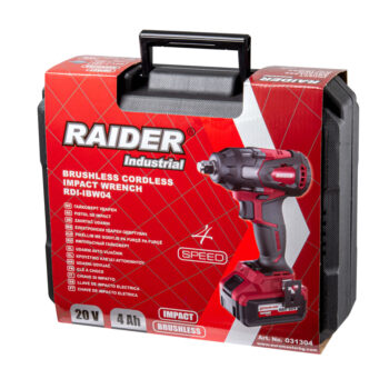 Raider Industrial akulöögimutrikeeraja, harjadeta, 20V, 480 Nm, 4 kiirusrežiimi, 4 Ah – RDI-IBW04 - Image 4