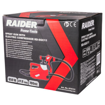 Elektriline värviprits Raider RD-SGC11 – 650 W, 700 ml, düüs Ø1.8 mm, sisseehitatud kompressor - Image 6