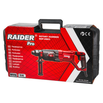 Raider Pro RDP-HD63 puurvasar – 1050 W, 3.4 J, SDS+, 4 funktsiooni, Ø30 mm, kohvriga - Image 7