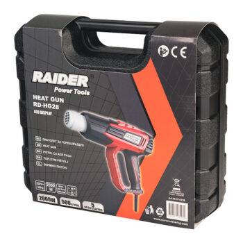 Raider RD-HG28 kuumapuhur – 2000 W, LCD-ekraan, 2 töörežiimi, 5 tarvikut ja kohver - Image 7