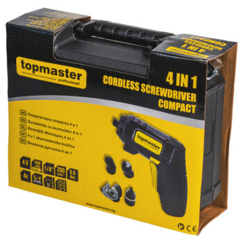 Top Master Pro 4-in-1 akukruvikeeraja – 3,6V, 1,5 Ah, 26 otsikut, LED, USB-laadimine, kohver - Image 10