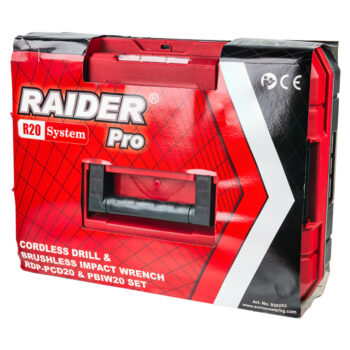 (R20)Raider Pro aku tööriistade komplekt – löökpuurtrell ja mutrikeeraja, 2 x 2Ah aku, kohver - Image 12