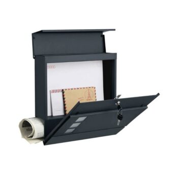 Postkast, 370*370*100mm, metall, tsink+värv (tumehall RAL7016) - Image 2
