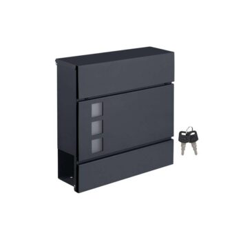 Postkast, 370*370*100mm, metall, tsink+värv (tumehall RAL7016)