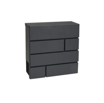 Postkast, 370*370*100mm, telliskivi mustriga esipaneel, metall, tsink+värv (tumehall RAL7016)