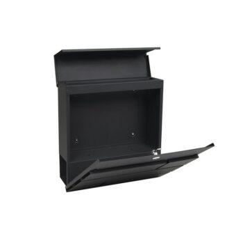 Postkast, 370*370*100mm, telliskivi mustriga esipaneel, metall, tsink+värv (tumehall RAL7016) - Image 2