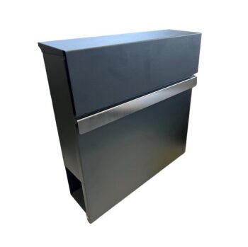 Seinale paigaldatav postkast, roostevaba teras AISI 304, 370x370x100 mm – antratsiit (RAL7016)