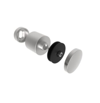 Punktkinnitus FLEX2 D=50mm; h= 32-37mm, siledale pinnale, tagumine plaat keermega; klaasile 8-17,52mm, keere M10*40mm, AISI 304, Satiin - Image 2
