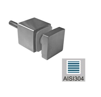 Punktkinnitus klaasile 40*40mm; siledale pinnale; puks 52mm, klaasile 8-17,52mm, keere M10*100mm, AISI 304, Satiin - Image 2