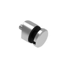 Punktkinnitus klaasile D 30mm; ümarale 33,7mm torule; puks h15mm, klaasile 6-12,76mm, keere M8*40mm, AISI 304, Satiin