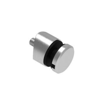 Punktkinnitus klaasile D 30mm; ümarale 33,7mm torule; puks h15mm, klaasile 6-12,76mm, keere M8*40mm, AISI 304, Satiin