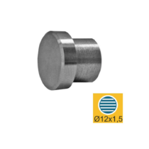 Roostevaba otsakork D=12*1,5mm torule, liimitav, AISI304, satiin