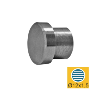 Roostevaba otsakork D=12*1,5mm torule, liimitav, AISI304, satiin