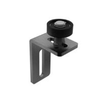 Ülemine liugvärava rullik, tumehall (7016), LAAGRIGA diam. 34mm;  nurkhoidjaga; plastik kate (must)
