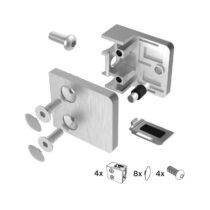 Klaasikinnituste komplekt Model 230P (4 kinnitust), klaasile 1,5–10,76 mm, siledale pinnale, AISI 316, Satiin