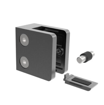 Klaasi-või lehtmetalli kinnitus Model 230P, klaasile 1,5-10,76mm, lisahoidja, siledale pinnale, Zamak+RAL7016 (tumehall)