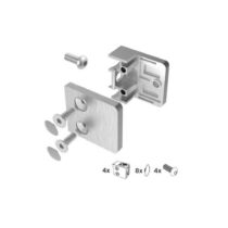 Klaasikinnituste komplekt Model 23 (4 kinnitust), klaasile 1,5–10,76 mm, siledale pinnale, AISI 304, Satiin