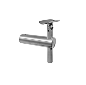 Roostevaba käsipuu kinnitus, küljelt kinnitus postile 42,4mm, käsipuu 42,4mm, reguleeritav, AISI304, satiin