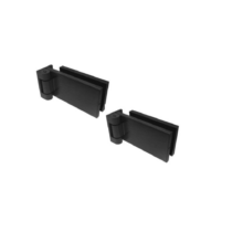 Klaasukse hinge komplekt (2 hinge), sein-klaas, klaasile 8-10mm, alumiinium+roostevaba AISI304, värvus must, kaalule kuni 45kg