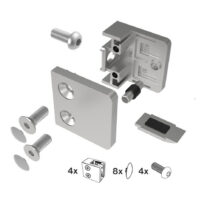 Klaasikinnituste komplekt Model 230P (4 kinnitust), klaasile 1,5–10,76 mm, siledale pinnale, Zamak