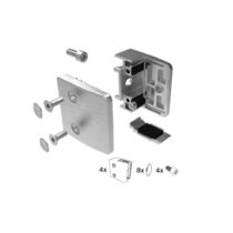 Klaasikinnituste komplekt Model 24 (4 kinnitust), klaasile 12-17,52 mm, siledale pinnale, AISI 304, Satiin