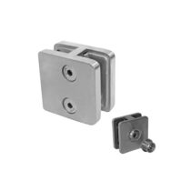 Klaasikinnitus posti ette, kandiline, Model 21X, klaasile 6-12,76mm, kahepoolne, siledale pinnale, AISI 316, Poleer