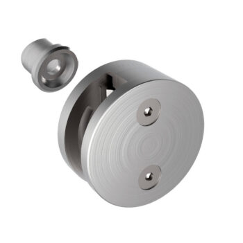 Klaasikinnitus posti ette, ümar, Model 40, klaasile 8-12,76mm, ühe poolne, torule 42,4mm, AISI 304, Satiin