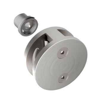 Klaasikinnitus posti ette, ümar, Model 41, klaasile 8-12,76mm, kahe poolne, torule 42,4mm, AISI 304, Satiin