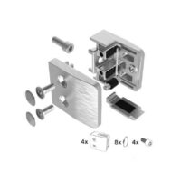Klaasikinnituste komplekt Model 26 (4 kinnitust), klaasile 8-12,76 mm, siledale pinnale, AISI 304, Satiin