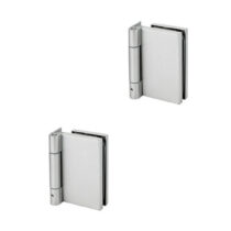 Roostevabast terasest klaasukse hing – Bar-tüüp, alumiinium, Satin-INOX viimistlus, klaasile 6–10 mm (paaris)