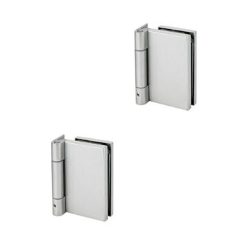 Alumiiniumist klaasukse hing – Bar-tüüp, alumiinium, Satin-INOX viimistlus, klaasile 6–10 mm (paaris)