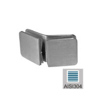 Klaaspaneeli kinnitus 45x45 mm, 135°, klaas–klaas, AISI 304, satiinviimistlus, klaasile 8–10 mm