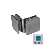 Klaaspaneeli kinnitus klaas–klaas 45x45 mm, AISI 304, satiinviimistlus, klaasile 8–10 mm