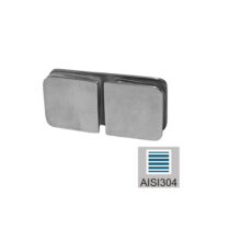 Klaaspaneeli kinnitus klaas–klaas 45x45 mm, AISI 304, satiinviimistlus, klaasile 8–10 mm