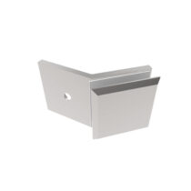 Klaasikinnitus sein–klaas, 135°, 45x45 mm, Zamak, poleeritud, klaasile 8–10 mm