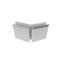 Klaasikinnitus klaas–klaas, 135°, 45x45 mm, Zamak, satiin, klaasile 8–10 mm