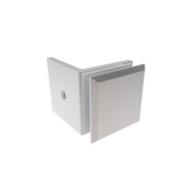 Klaaspaneeli kinnitus sein–klaas 90°, 45x45 mm, Zamak, poleeritud, klaasile 8–10 mm