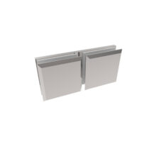 Klaasikinnitus klaas–klaas, 45x45 mm, Zamak, poleeritud, klaasile 8–10 mm