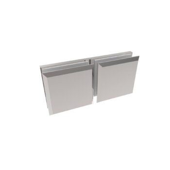 Klaasikinnitus klaas–klaas, 45x45 mm, Zamak, poleeritud, klaasile 8–10 mm