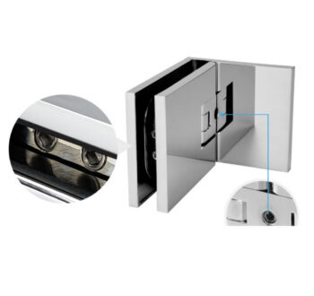 Klaasukse hing MS SwingPro, klaas–klaas, automaatselt sulguv ±25°, algasendi reguleerimine, messing, viimistlus poleeritud, dekoratiiv‑katteplaadiga - Image 2
