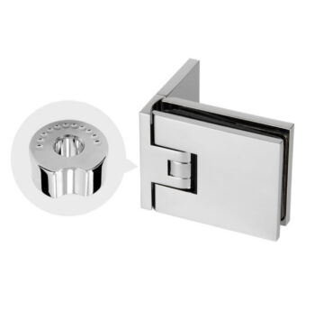 Klaasukse hing MS SwingPro, klaas–klaas, automaatselt sulguv ±25°, algasendi reguleerimine, messing, viimistlus poleeritud, dekoratiiv‑katteplaadiga - Image 3